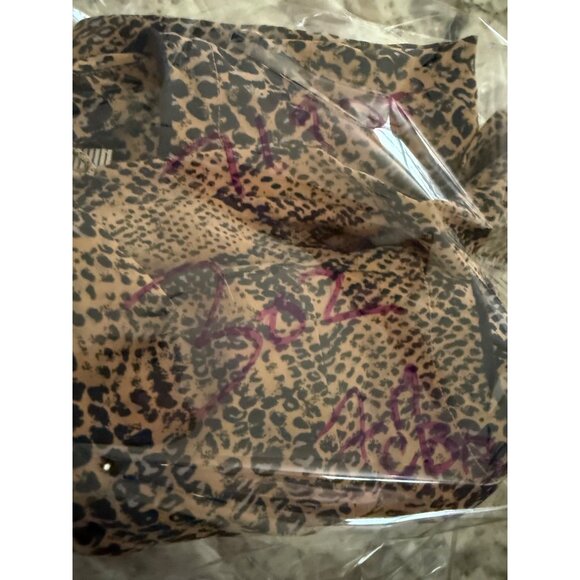 VTG 90s Blue Ice silk Animal Print Safari reptile snakeskin Sleeveless Top12 - Picture 6 of 11